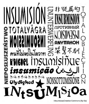 Insumisin 13 idiomas - iniciativa de KEM-MOC Iruea