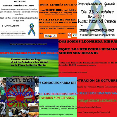 Carteles de las concentraciones, montaje de Saray Borja (2013)