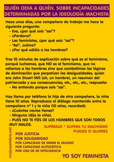 Feminismo no es lo contrario que machismo