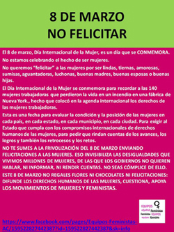 No felicitar el 8 de marzo